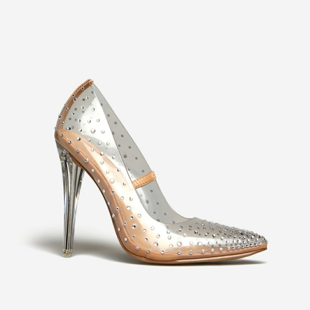 Aileana Pointed Toe Clear Pumps